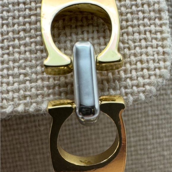 4015-HSOH Coach Dangle Signature Earrings Dangle Two Tone Gold tone & Silver NWT - Picture 7 of 10